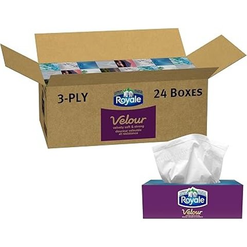 Royale Velour 3层面巾纸, 24盒  72 Tissues per Box