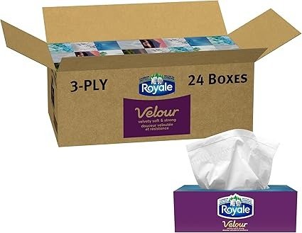 Royale Velour 3层面巾纸, 24盒  72 Tissues per Box