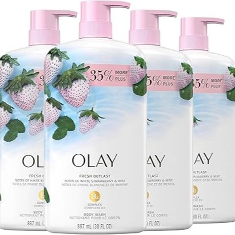 650ml仅$8、887ml仅$11情人节礼物：Olay 小红薯爆款白草莓/甜玫瑰沐浴露补货 甜美仙女美白保湿