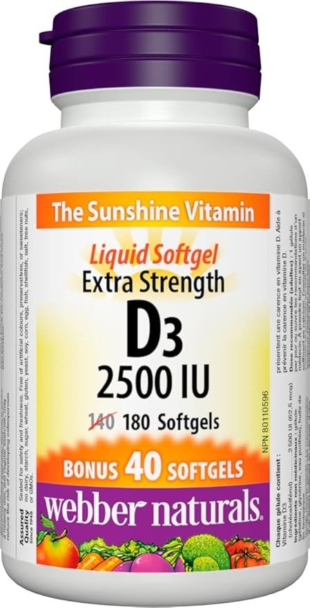 Webber Naturals Vitamin D3 2500 IU 