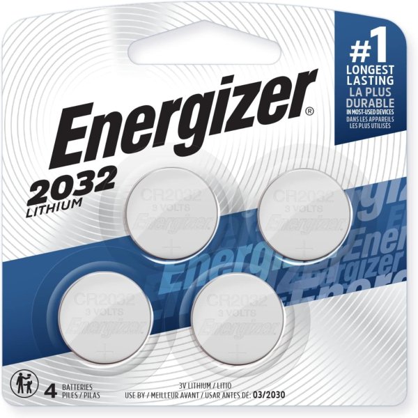 Energizer CR2032 3V纽扣电池 4枚入 汽车钥匙必备