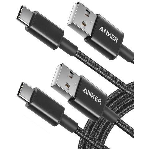 💥史低价💥：Anker USB-C数据线 2条装 6英尺 尼龙编织快充 国货之光‼️