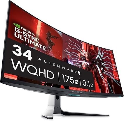 AW3423DW 34.18寸 量子点OLED 曲面屏 3440x1440 175Hz, 1800R Curvature, 0.1ms gtg