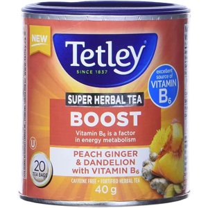 Tetley药草茶-桃子生姜蒲公英味 VB6-20包