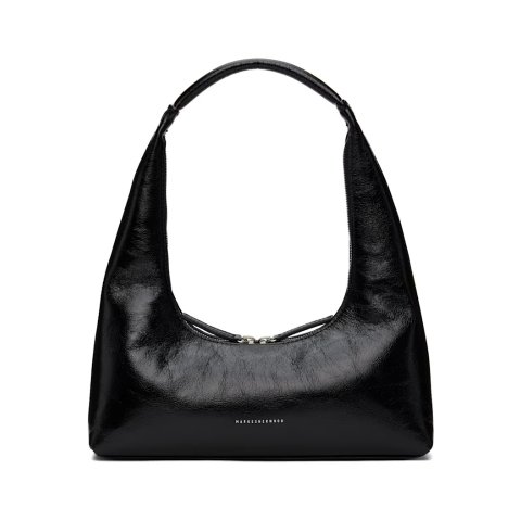 黑色一体式肩带单肩包