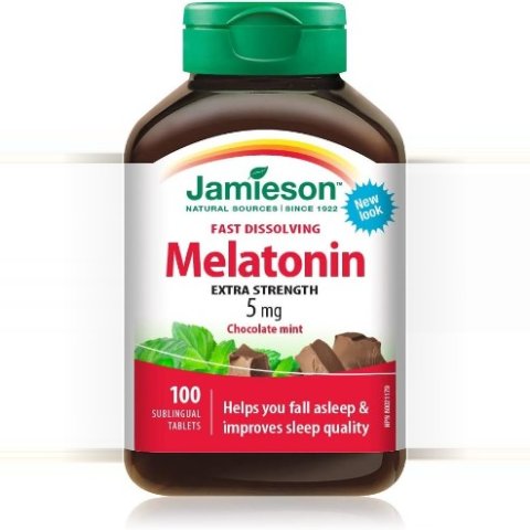 今年新低！Jamieson 5mg Melatonin 褪黑素速溶片100片  巧克力薄荷味