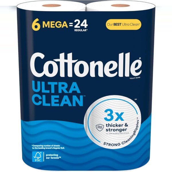 Cottonelle 超洁净厕纸(新包装) 6卷=普通24卷 3倍强韧