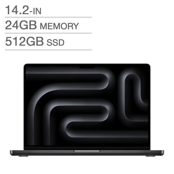 MacBook Pro 14.2 英寸，M4 Pro 芯片 - 24 GB RAM，512 GB SSD，深空黑色