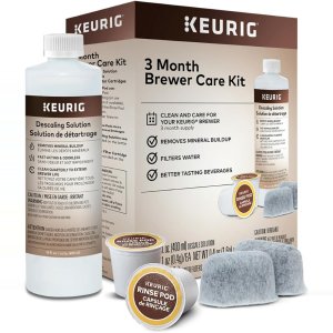 💥史低价💥：Keurig 3个月咖啡机维护套装 除垢液+滤水器+清洁胶囊7个装