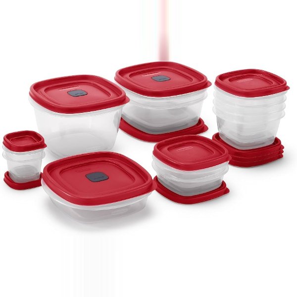 Rubbermaid Vented 通风孔的防漏盖食品储存容器24件套套装