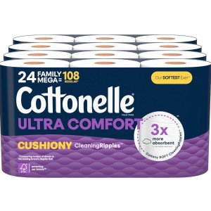 🌸Amazon春季大促：Cottonelle 超舒适系列卫生纸 24=108卷 够软够强韧