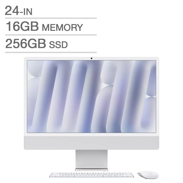 24 英寸 iMac，M4 芯片 - 16 GB RAM，256 GB SSD，银色