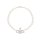 White & Silver One Row Pearl Bas Relief Choker