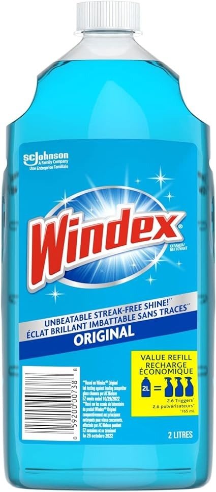 Windex 原装蓝色玻璃和窗户清洁剂 2L补充装