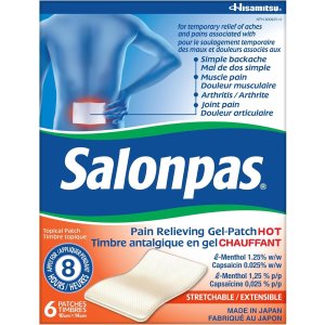 💥史低价💥：Salonpas 热感疼痛缓解凝胶贴片 6片装 深层渗透 持续舒缓