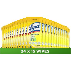 Lysol 柑橘味消毒湿巾 24包装 杀死99.9%病毒和细菌