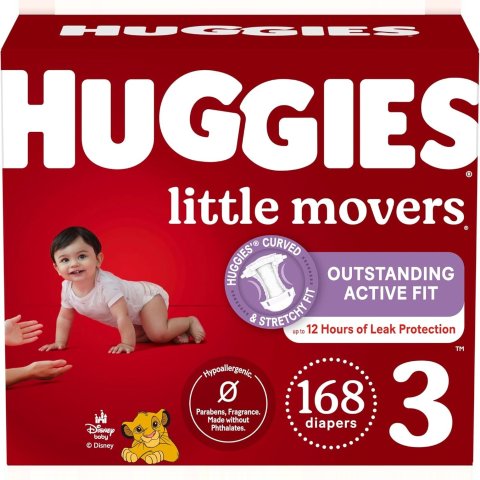 3-7号 $34.57起！🌸Amazon春季大促：Huggies Little Movers 婴儿纸尿裤 专为活泼好动的宝宝设计