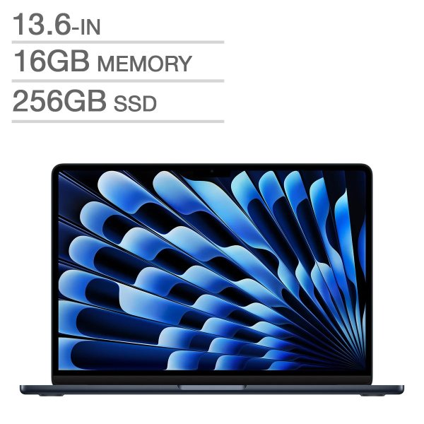 MacBook Air 13.6 英寸，M2 芯片 - 16 GB RAM，256 GB SSD，午夜