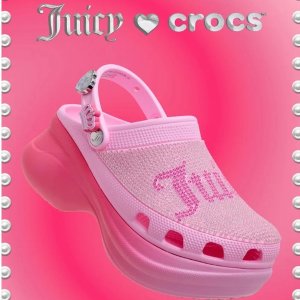 洞洞鞋$89起上新：Crocs X Juicy Couture 联名啦！鲸鱼款、经典款鞋型