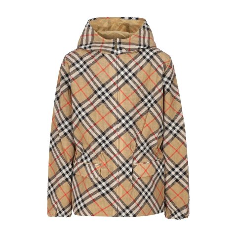 Burberry 儿童格纹连帽夹克
