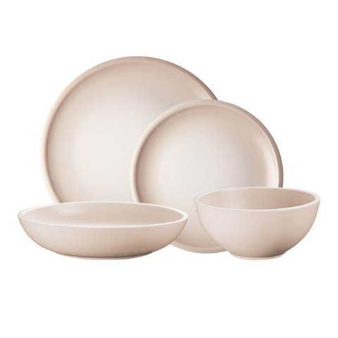 16件套餐具 4个餐盘, 4个甜点/沙拉盘, 4个意大利面碗, 4个麦片碗