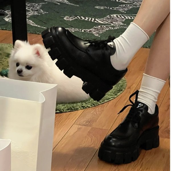 黑色 Monolith 皮革德比鞋