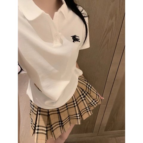 Burberry 儿童徽标刺绣短袖 Polo 衫