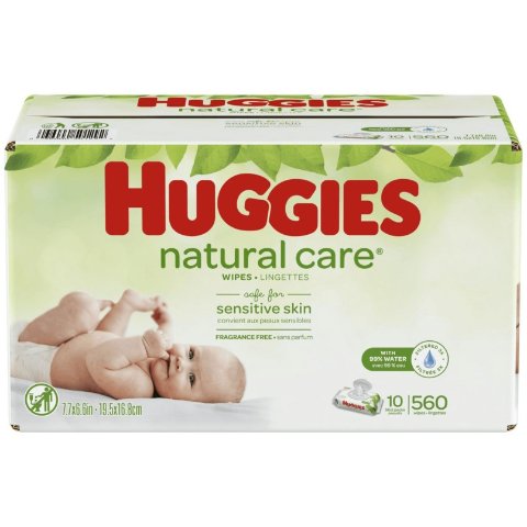 HuggiesNatural Care 敏感无香婴儿湿巾 10 片装
