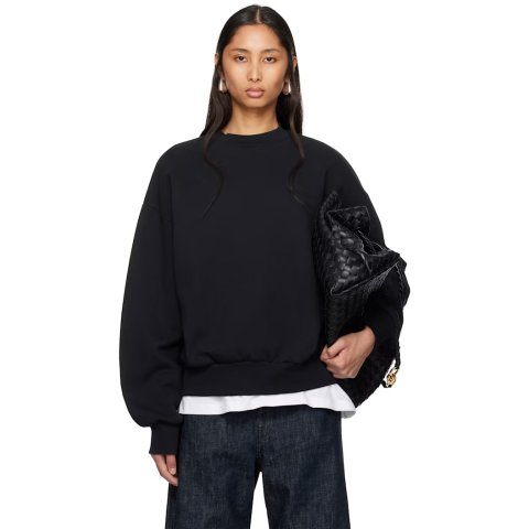 黑色经典圆领运动衫