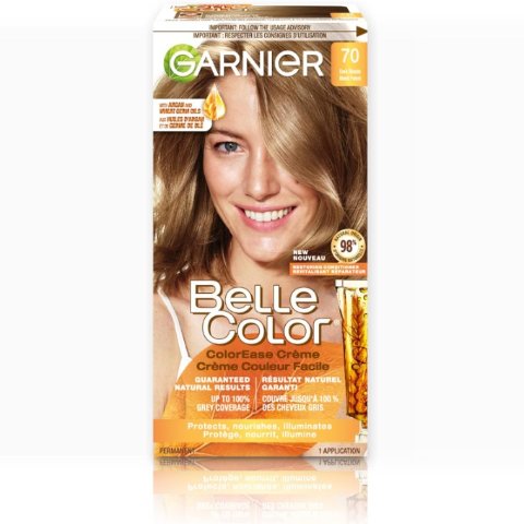 Garnier 永久染发剂70深金色 100%遮盖白发 含摩洛哥坚果油