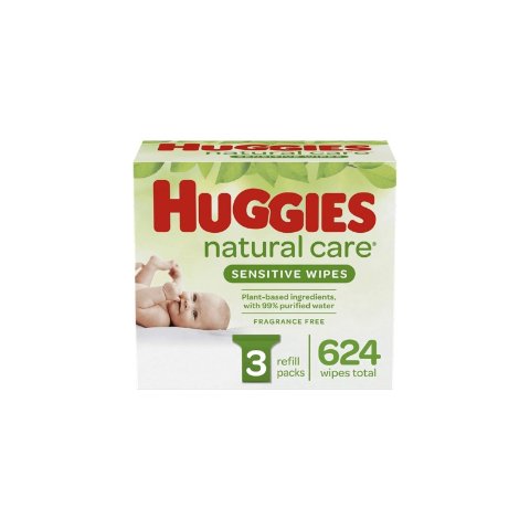 HuggiesNatural Care 敏感无香婴儿湿巾 3 片补充装