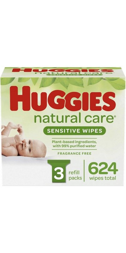Natural Care 敏感无香婴儿湿巾 3 片补充装
