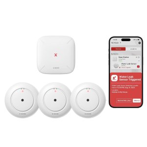 X-Sense 智能漏水报警器 3个传感器+1基站 传输范围1700英尺