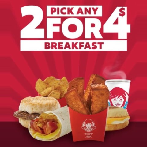🔥$4任选2份早餐🔥中薯99¢Wendy's 穷鬼早餐回来了‼️通勤一族狂喜 随时结束先薅为敬