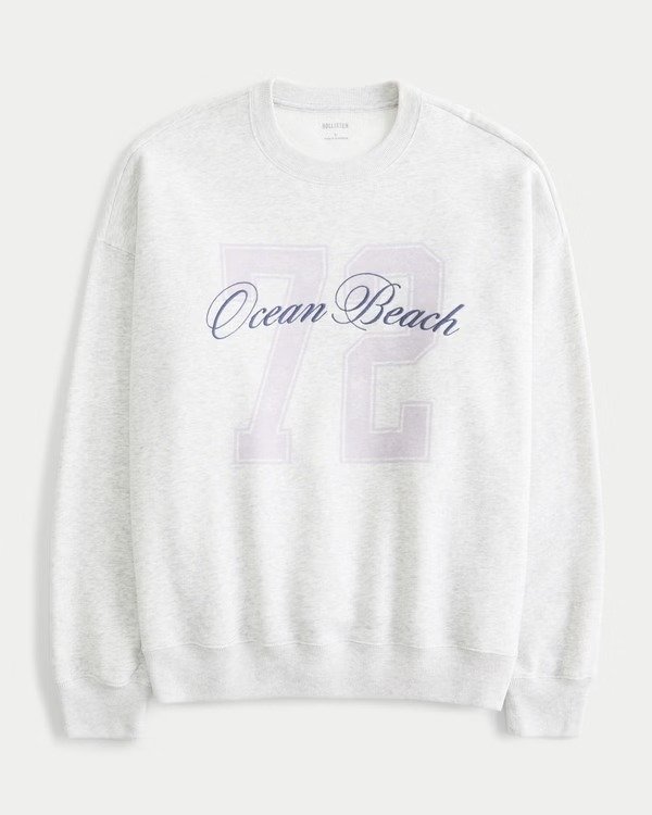 Oversized Ocean Beach圆领卫衣