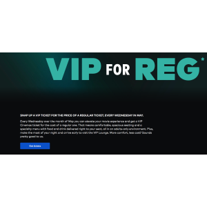 Cineplex五月周三电影票活动:用普通票价买VIP票!
