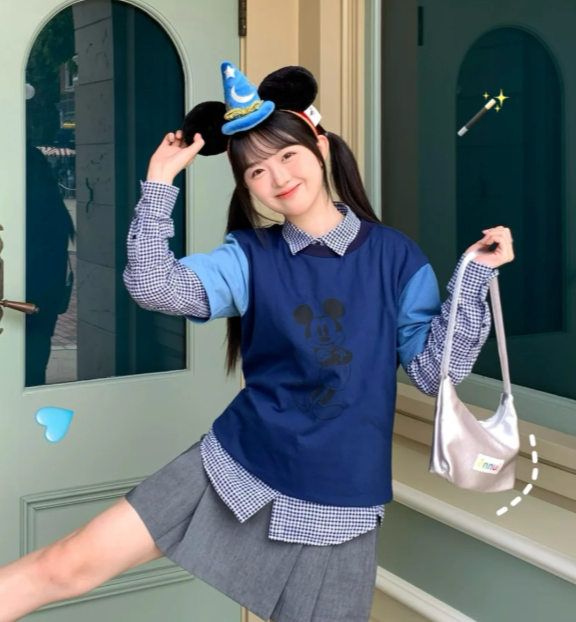 蓝染米奇联名短袖