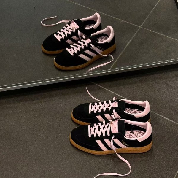 Spezial 绒面黑粉德训鞋