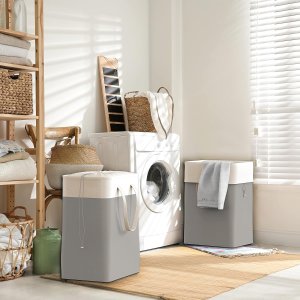 Simple Houseware 75L 折叠式圆形棉质洗衣篮