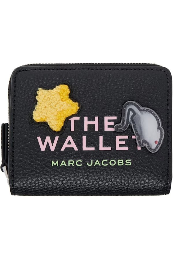 ★Marc Jacobs★ ブラック The Sticker Patch Mini Compact 財布 Black 'The Sticker Patch Mini Compact' Wallet 黑色贴纸钱包