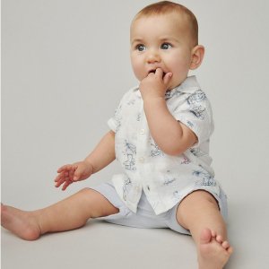 5折+额外7折 连体衣$7.46/件Gap 沙滩布莱纳小熊🧸系列 | 封面纯棉2件套$18.9(原$54.9)