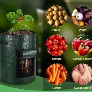 ENONGARDEN 10加仑PE透气种植袋5件 加固手柄