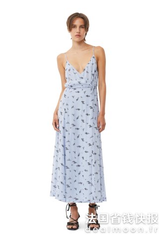 Ganni裹身吊带裙