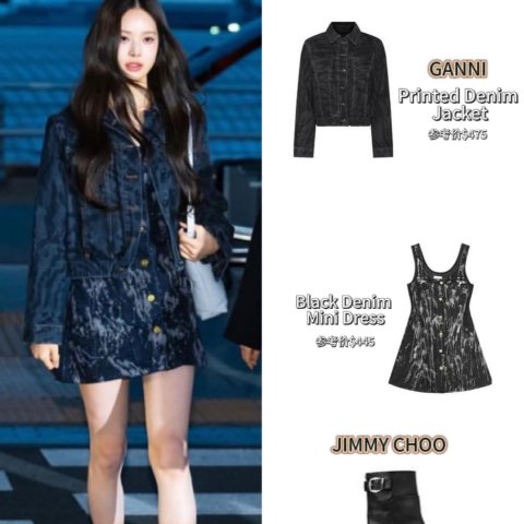 黑色牛仔无袖迷你裙