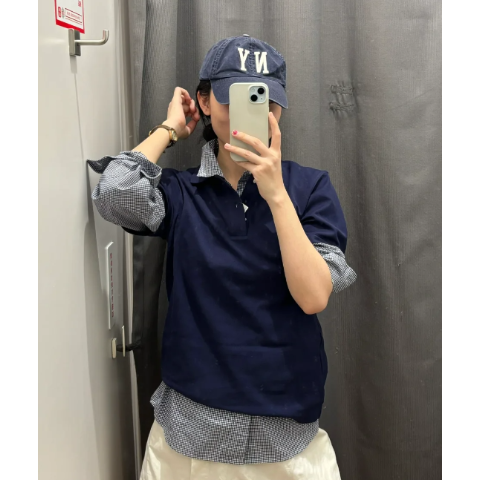 男款深蓝色polo衫