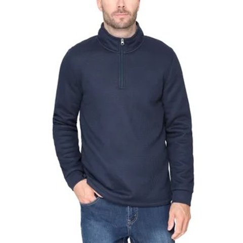 男式华夫格半拉链夹克