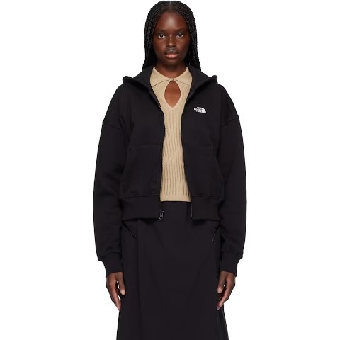 黑色进化全拉链连帽衫

