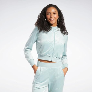 Reebok 淡蓝丝绒连帽上衣