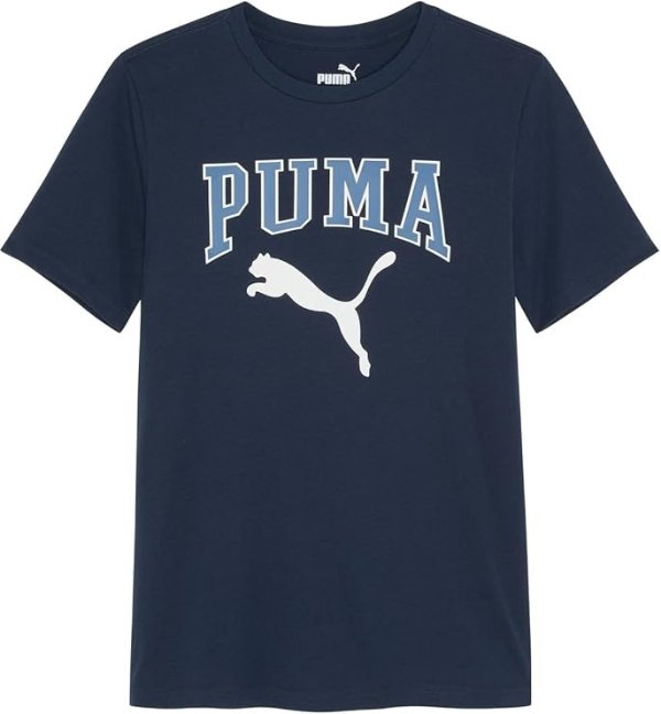 PUMA 大童复古蓝色T恤