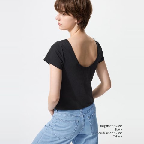 AIRism 棉质露背T恤 自带胸垫